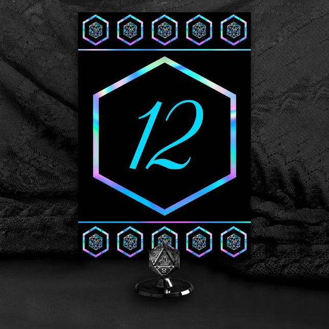 RPG Dice | Holo Old School Tabletop PnP Roleplayer Table Number (Creator Uploaded)