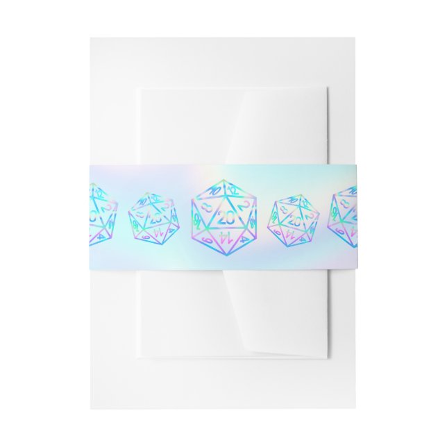 RPG Dice | Holo Old School Tabletop Role Player Invitation Belly Band (Front Example)