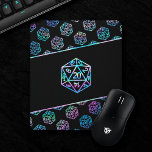 RPG Dice | Holo Old School Tabletop Role Player Mouse Pad<br><div class="desc">GEEK CHIC GAMER! Novelty RPG seamless pattern perfect for any old school tabletop pen/pencil and paper (PnP) fantasy role player, the design features a 20-sided dnd polyhedral dice with a natural 20 roll for the roleplaying magical wizard slayer of dragons or dungeon master (DM/GM) in your life! For more colours...</div>