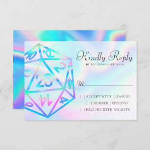 RPG Dice   Holo Old School Tabletop Role Player RSVP Card