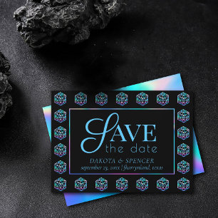 RPG Dice Holo Old School Tabletop Role Player Save The Date
