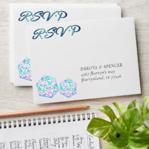 RPG Dice   Holo Retro Gamer Pre-Addressed RSVP Envelope