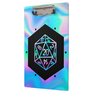 RPG Dice   Holo Retro Tabletop Role Player Custom Clipboard