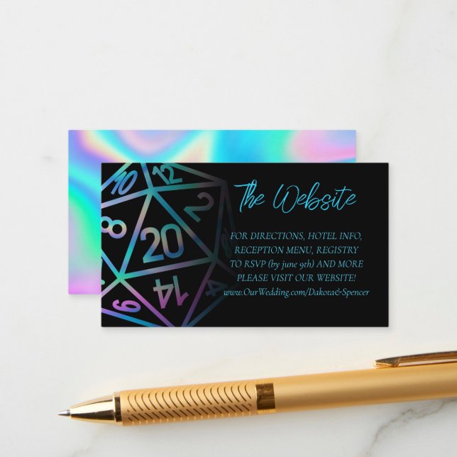 RPG Dice | Holo Retro Tabletop Role Player Website Enclosure Card (Front/Back In Situ)