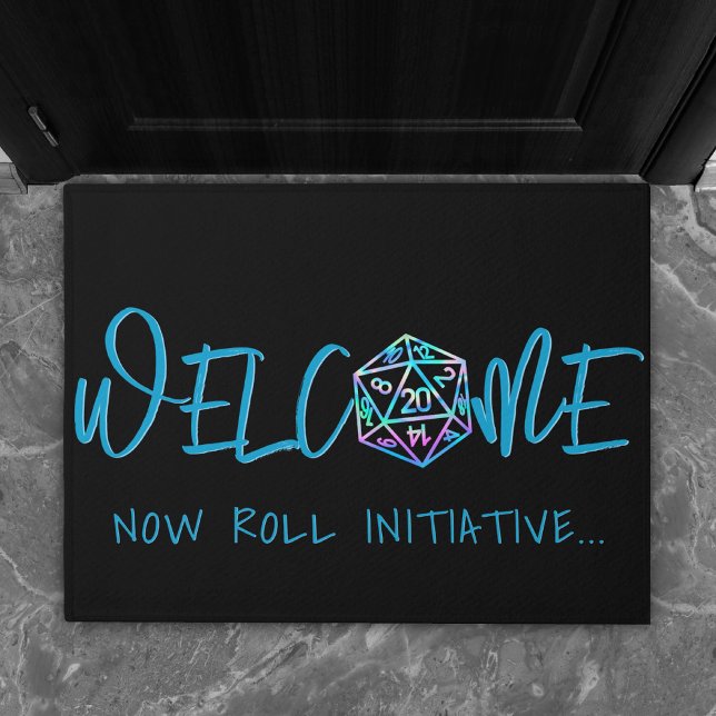 RPG Dice | Holo Retro Tabletop Role Player Welcome Doormat (Creator Uploaded)