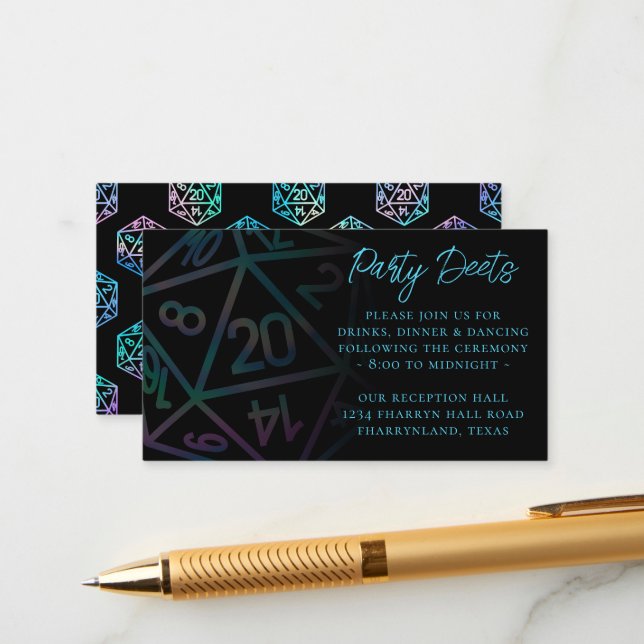 RPG Dice | Holo Tabletop PnP Role Player Reception Enclosure Card (Front/Back In Situ)