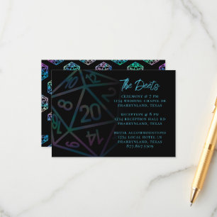 RPG Dice   Holo Tabletop Role Player Guest Details Enclosure Card