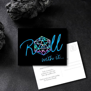 RPG Dice Holo Tabletop Role Player Postponement Postcard