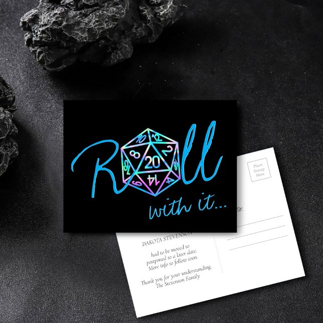 RPG Dice | Holo Tabletop Role Player Postponement Postcard (Creator Uploaded)