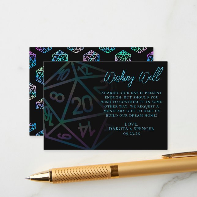 RPG Dice | Holo Tabletop Role Player Wishing Well Enclosure Card (Front/Back In Situ)