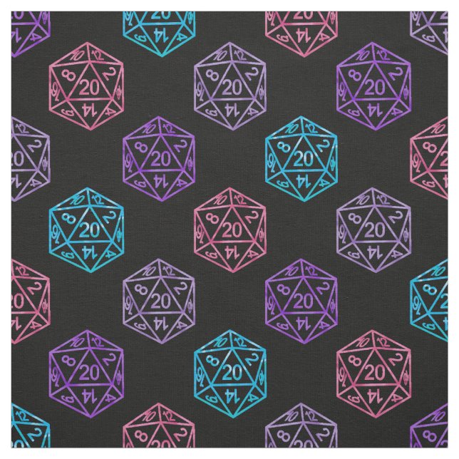 RPG Dice | Iridescent Retro Tabletop Role Player Fabric (Swatch)