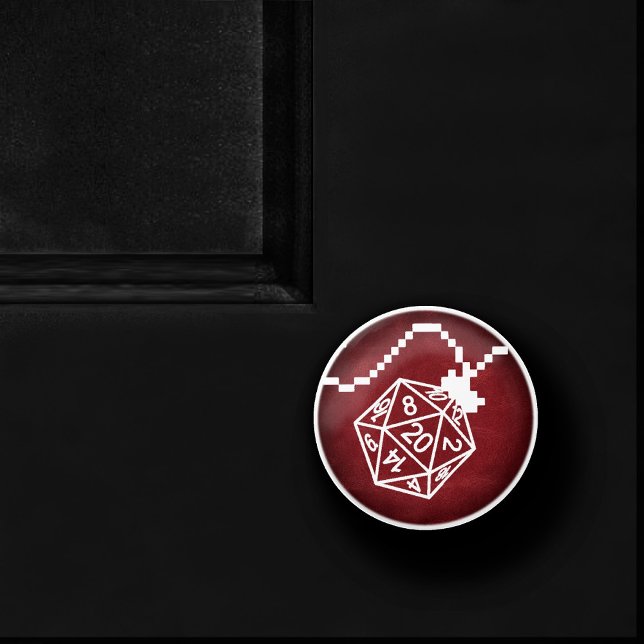 RPG Dice Lights | Red Retro Tabletop Role Player Ceramic Knob (Creator Uploaded)