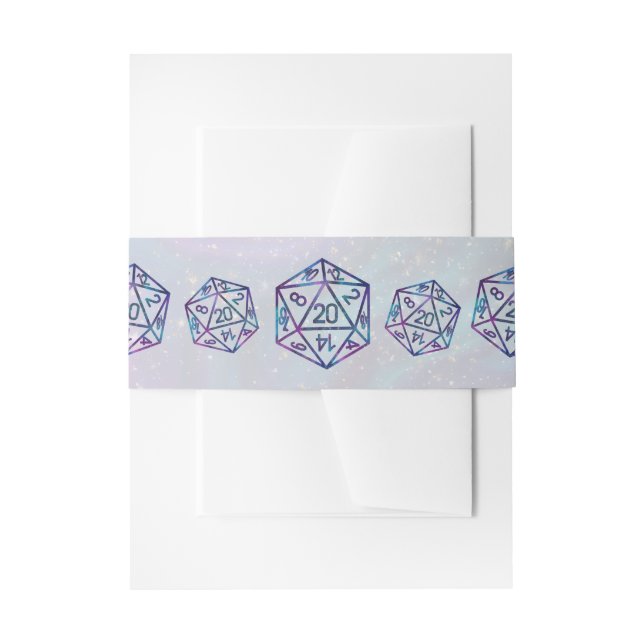 RPG Dice | Nebula Fantasy Retro Tabletop PnP Gamer Invitation Belly Band (Front Example)