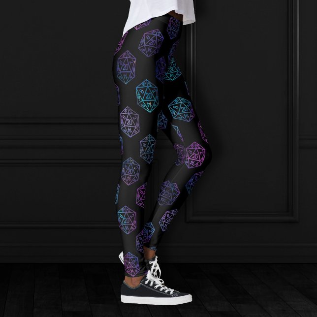 RPG Dice | Nebula Fantasy Retro Tabletop PnP Gamer Leggings (Creator Uploaded)
