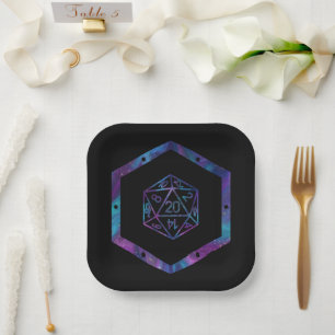 RPG Dice   Nebula Fantasy Retro Tabletop PnP Gamer Paper Plate