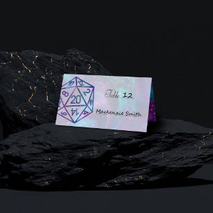 RPG Dice Nebula Fantasy Retro Tabletop PnP Gamer Place Card