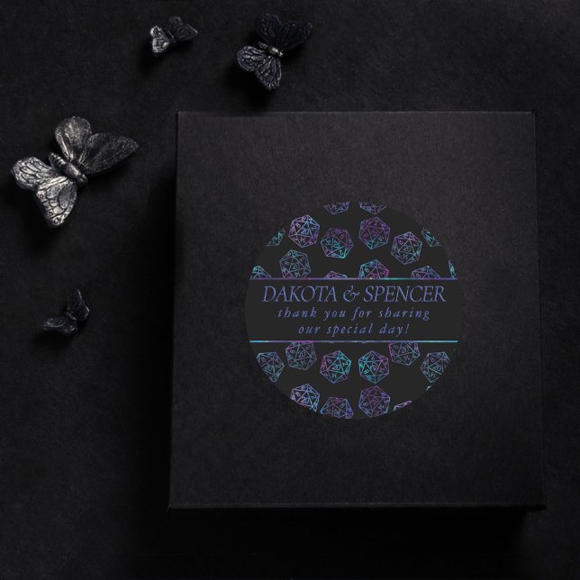 RPG Dice | Nebula Fantasy Tabletop Gamer Custom Classic Round Sticker (Creator Uploaded)