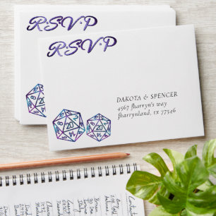 RPG Dice Nebula Fantasy Tabletop Gamer RSVP Envelope