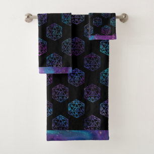 RPG Dice   Nebula Fantasy Tabletop Retro PnP Gamer Bath Towel Set