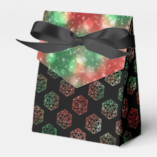 RPG Dice   Red and Green Retro Tabletop Roleplayer Favor Box