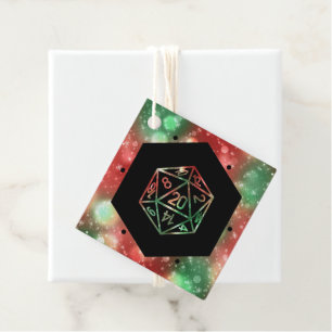 RPG Dice   Red and Green Retro Tabletop Roleplayer Favour Tags