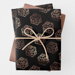 RPG Dice   Red Old School Tabletop Role Player Wrapping Paper Sheet
