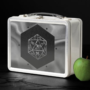 RPG Dice Retro Old School Tabletop Role Player Metal Lunch Box