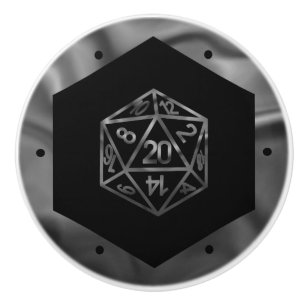 RPG Dice   Retro Old School Tabletop Roleplayer Ceramic Knob