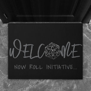 RPG Dice   Retro Tabletop Role Player Welcome Doormat