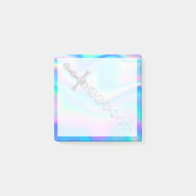 RPG Dice Sword | Holo Retro Tabletop Role Player Post-it Notes (Front)