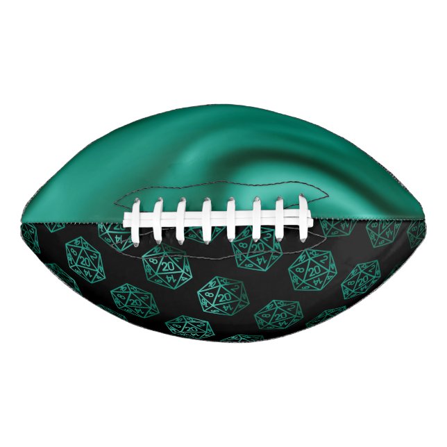 RPG Dice | Teal Green Retro Tabletop Role Player Football (Front)