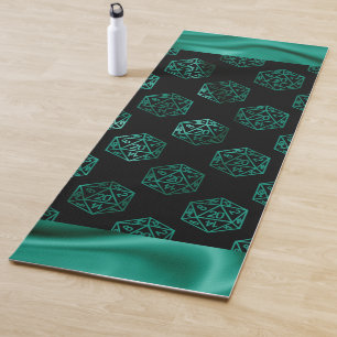 RPG Dice   Teal Green Retro Tabletop Role Player Yoga Mat