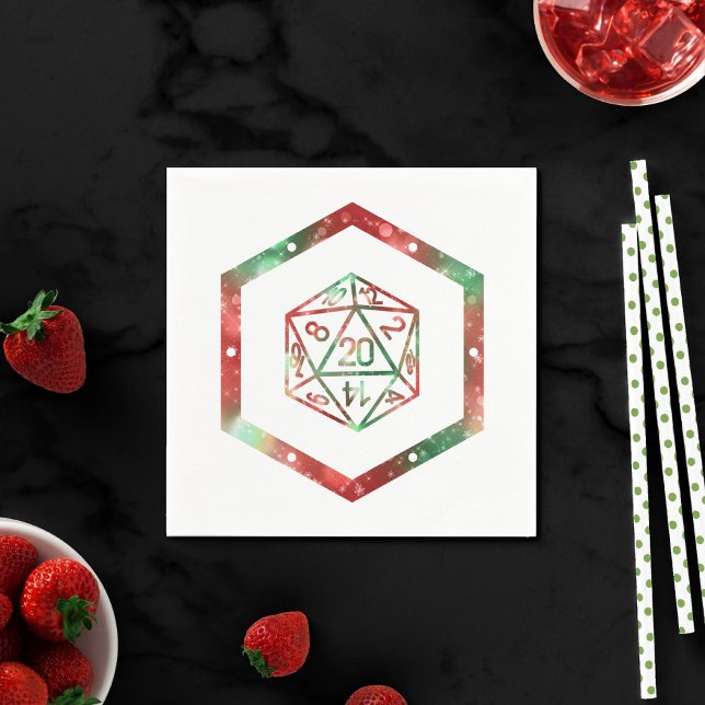 RPG Dice | XMAS Fantasy Retro Tabletop PnP Gamer Napkin (Creator Uploaded)