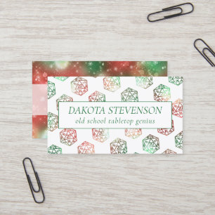 RPG Dice   XMAS Fantasy Tabletop Gamer Branding Business Card