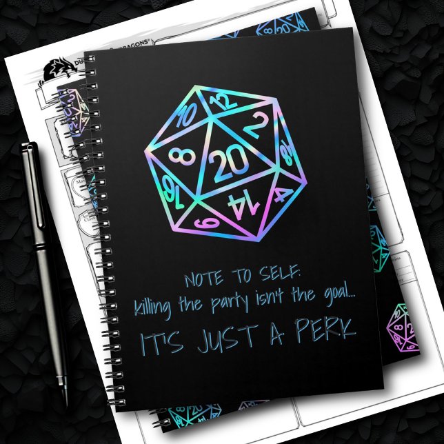 RPG DM Humour Holo | Retro Killing Party is a Perk Notebook (Creator Uploaded)