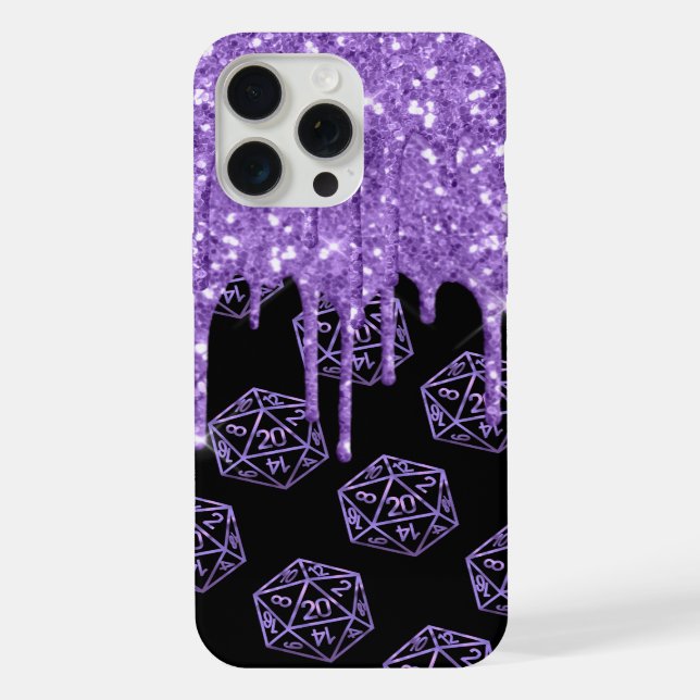 RPG Drip | Purple Fantasy Tabletop Roleplayer Dice iPhone Case (Back)