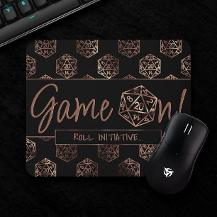 RPG Game On   Copper Fantasy Tabletop Gamer Dice Mouse Pad