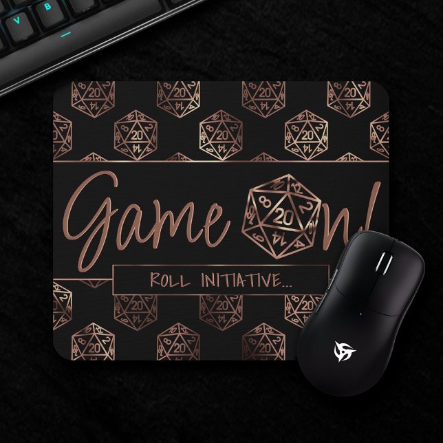 RPG Game On | Copper Fantasy Tabletop Gamer Dice Mouse Pad (Creator Uploaded)