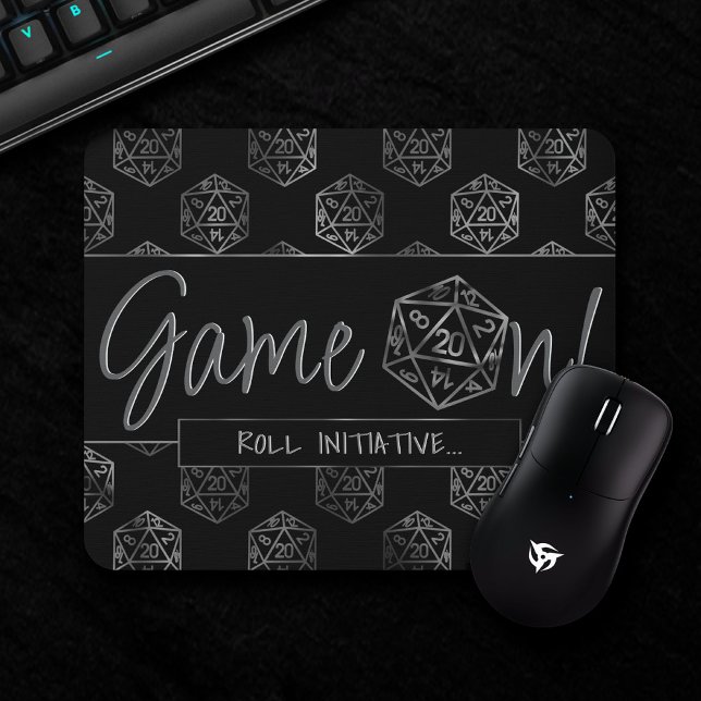 RPG Game On | Fantasy Tabletop Retro Gamer Dice Mouse Pad (Creator Uploaded)