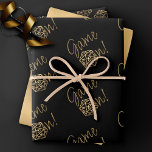 RPG Game On | Gold Tabletop PnP Role Player Dice Wrapping Paper Sheet<br><div class="desc">GAME ON! so choose your weapon and roll initiative... Novelty RPG geek chic gamer wrapping papers are also ideal for ephemera diy furniture decoupage, or home decor do-it-yourself projects. Perfect for any old school tabletop pen/pencil and paper (PnP) fantasy role player featuring a 20-sided dnd polyhedral dice with a natural...</div>