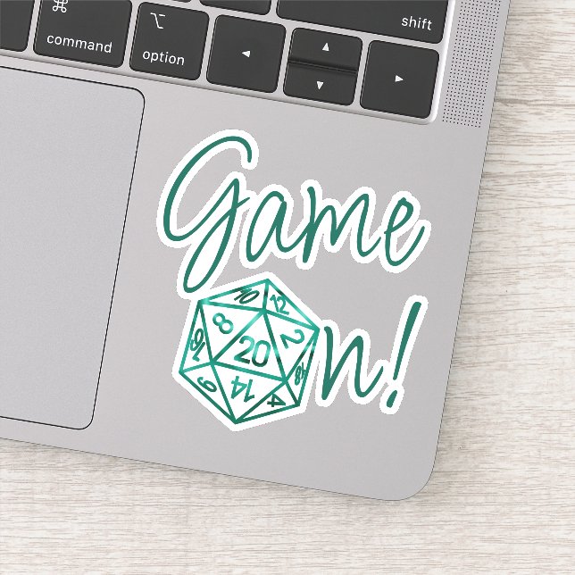 RPG Game On | Teal Green Tabletop Role Player Dice (Detail)
