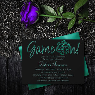 RPG Game On Teal Green Tabletop Roleplayer Dice Invitation