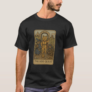 RPG Gamer Cats Funny Side Quest Tarot Card Nerdy M T-Shirt