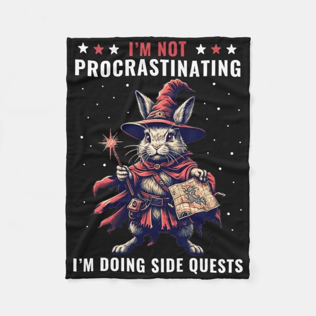 Rpg Gamer Not Procrastinating Doing Side Quests Me Fleece Blanket (Front)