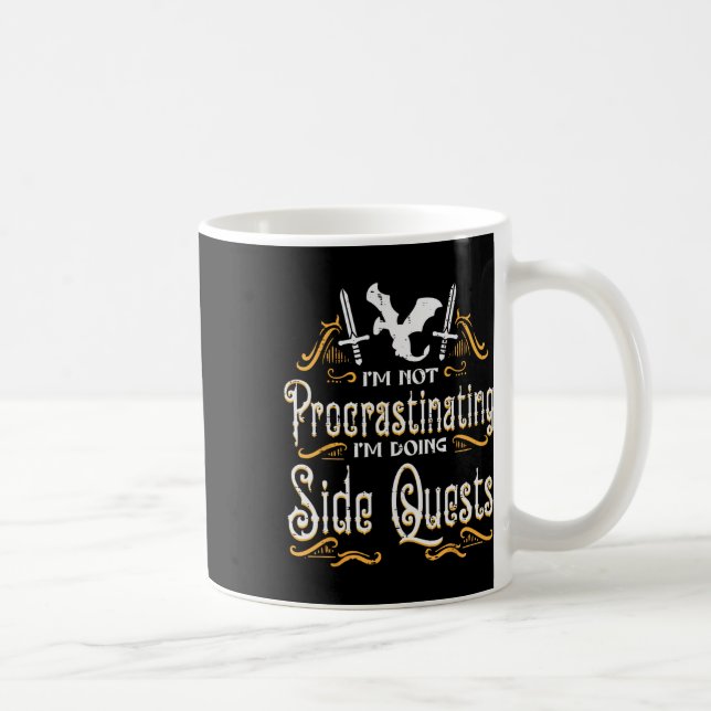 Rpg Gamer Not Procrastinating Side Quest Funny Men Coffee Mug (Right)