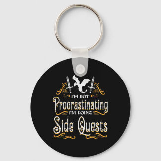 Rpg Gamer Not Procrastinating Side Quest Funny Men Keychain