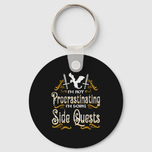 Rpg Gamer Not Procrastinating Side Quest Funny Men Keychain