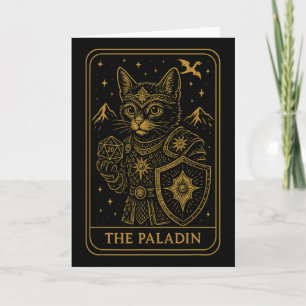 Rpg Gamer Paladin D20 Dice Nerdy Geek Cat Men Wome Card
