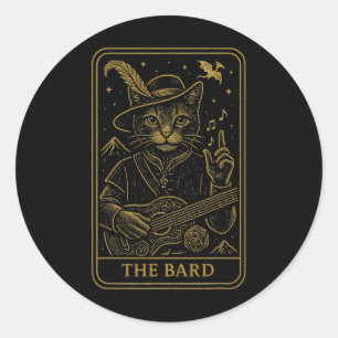 Rpg Gamer The Rd D20 Dice Nerdy Geek Cat Men Women Classic Round Sticker
