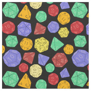 RPG Gaming Dice, Board, Fantasy Games Patterned Fabric